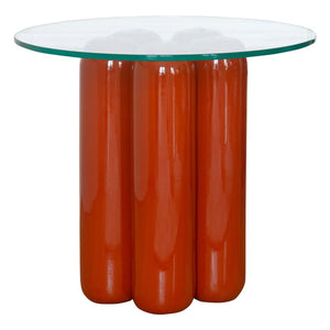 Cosin - Mesa auxiliar con tablero de cristal | Terracota