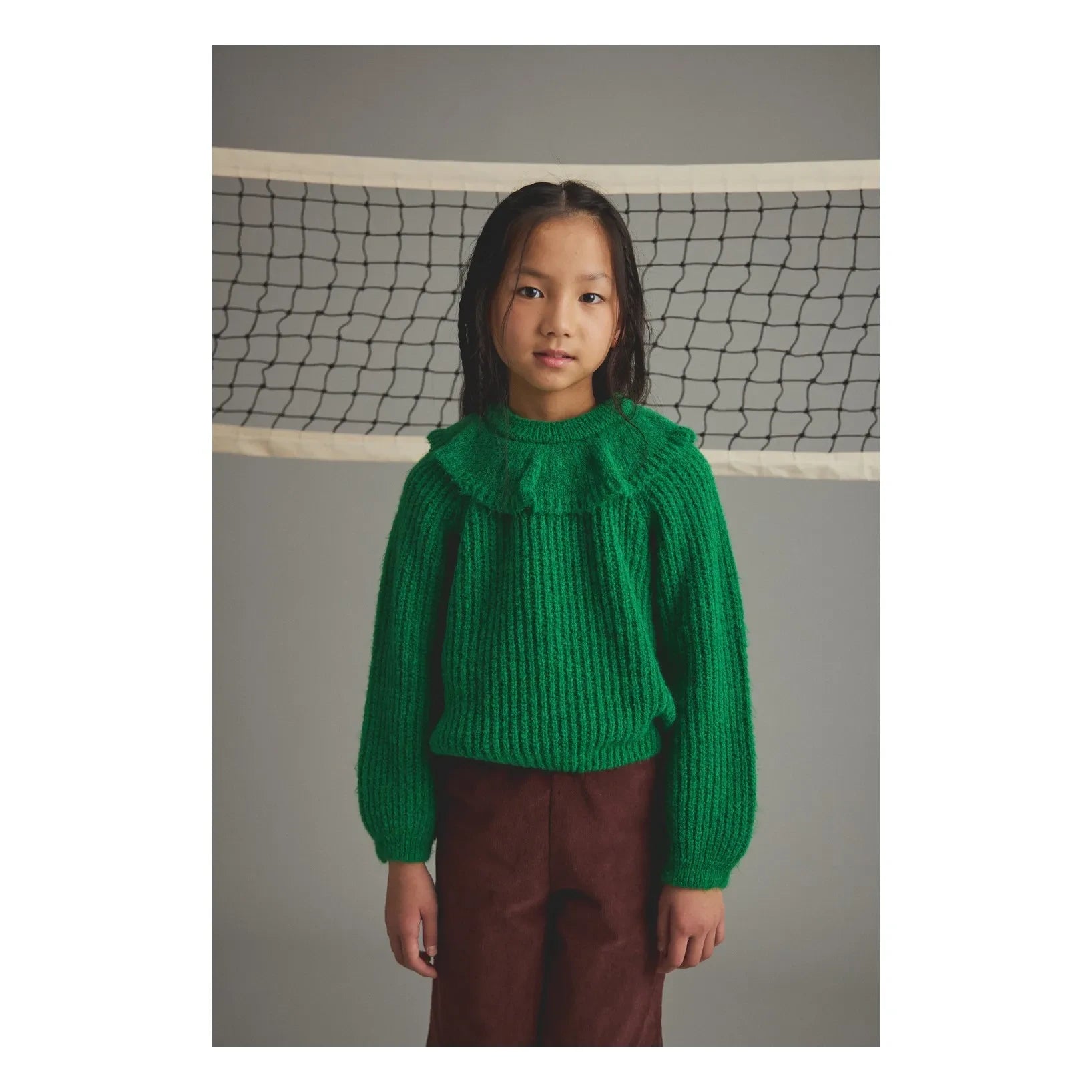 Cozmo - Jersey Lua con cuello de volantes | Meadow Green
