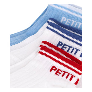 Petit Bateau - Set de 3 pares de calcetines deportivos tobilleros | Blanco