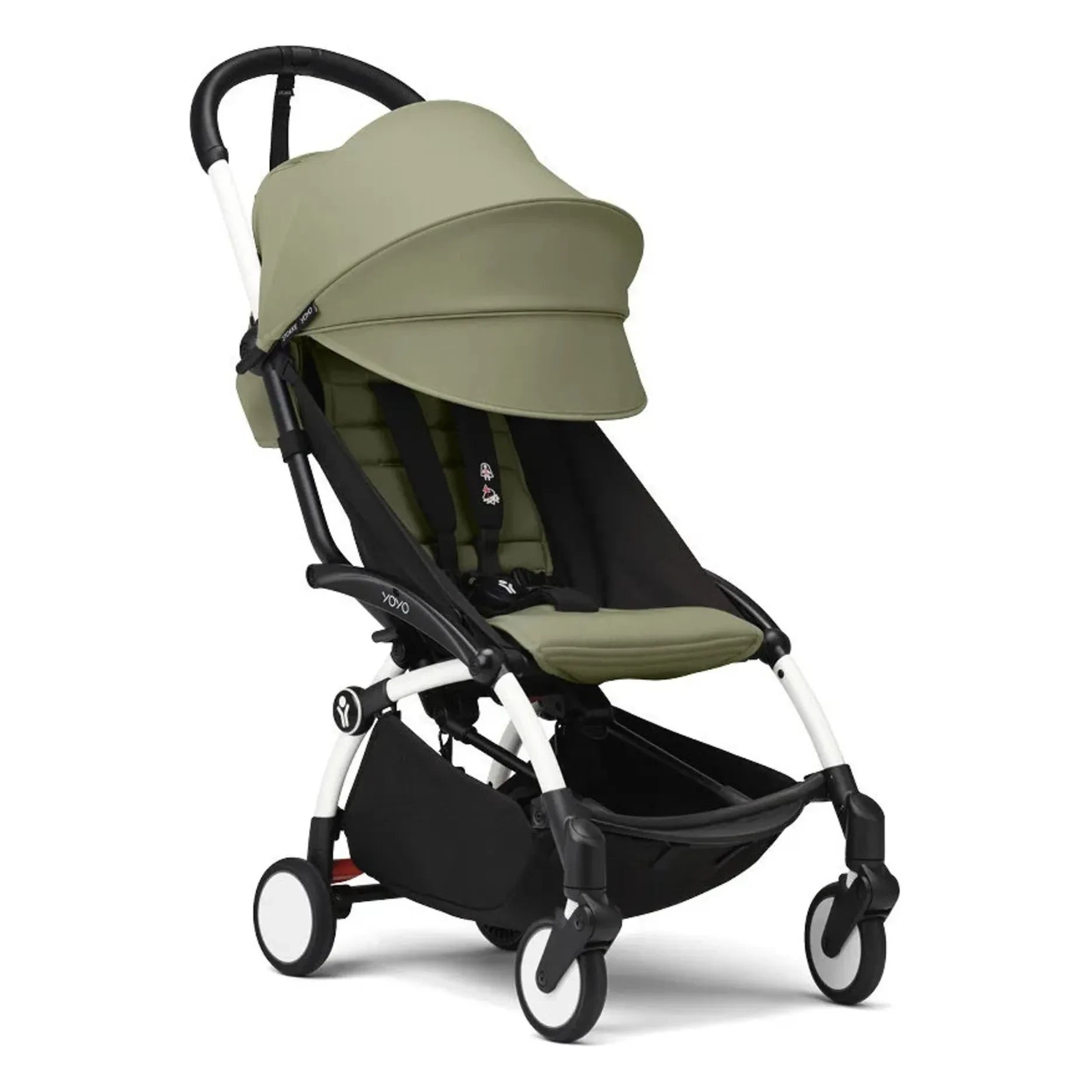 Stokke® - Cochecito YOYO³ 6+ con chasis blanco | Oliva