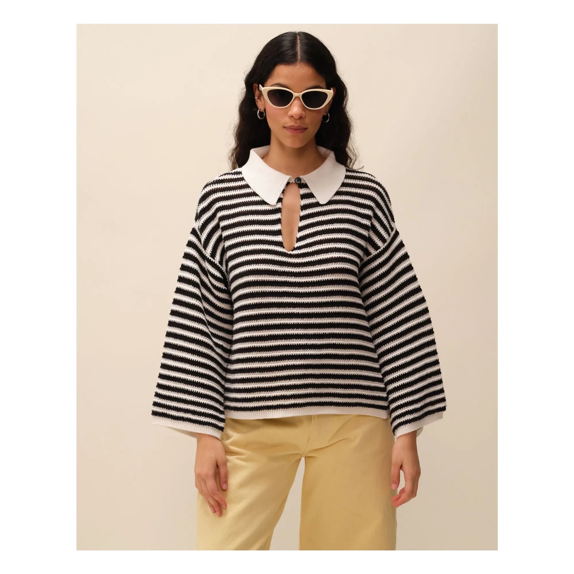 Nitah - Jersey de rayas George | Negro