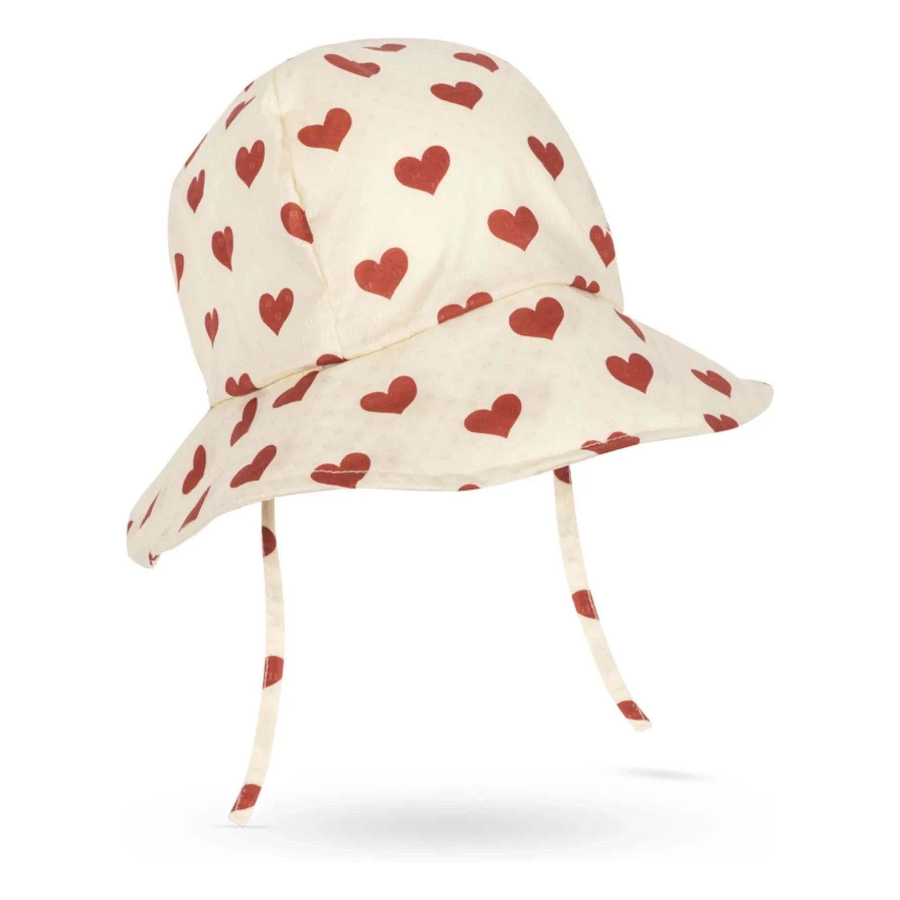 Konges Sløjd - Gorro de algodón orgánico con estampado de corazones Cianna | Crudo