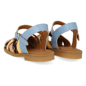 Angulus - Sandalias Trenzadas de Leopardo | Azul claro