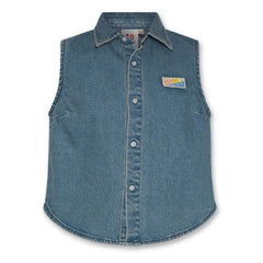 AO76 - Camisa vaquera sin mangas Jacky | Azul