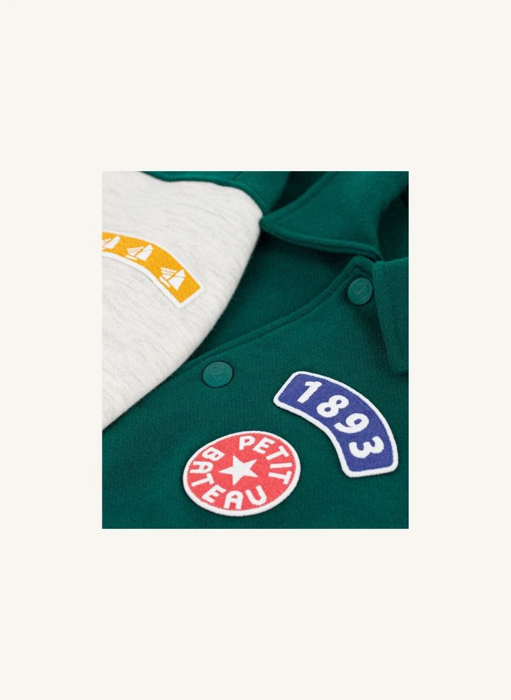 Petit Bateau - Chaqueta Teddy con Bloques de Color | Verde