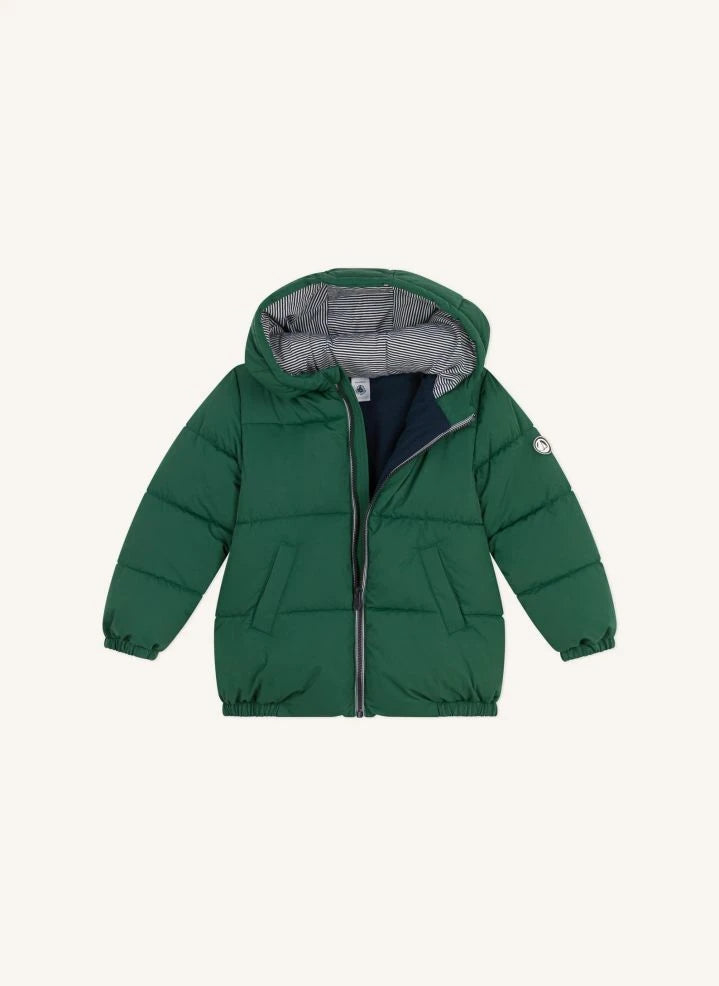 Petit Bateau - Chaqueta acolchada con estampado liso | Verde cromo