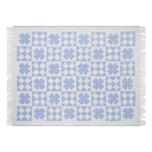 &Klevering - Colcha de retazos a cuadros | Azul
