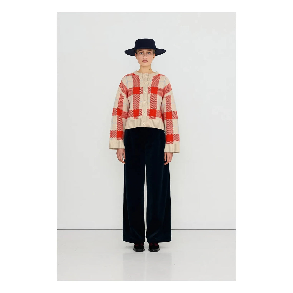 The Tiny Big Sister - Cardigan de lana a cuadros | Vanilya