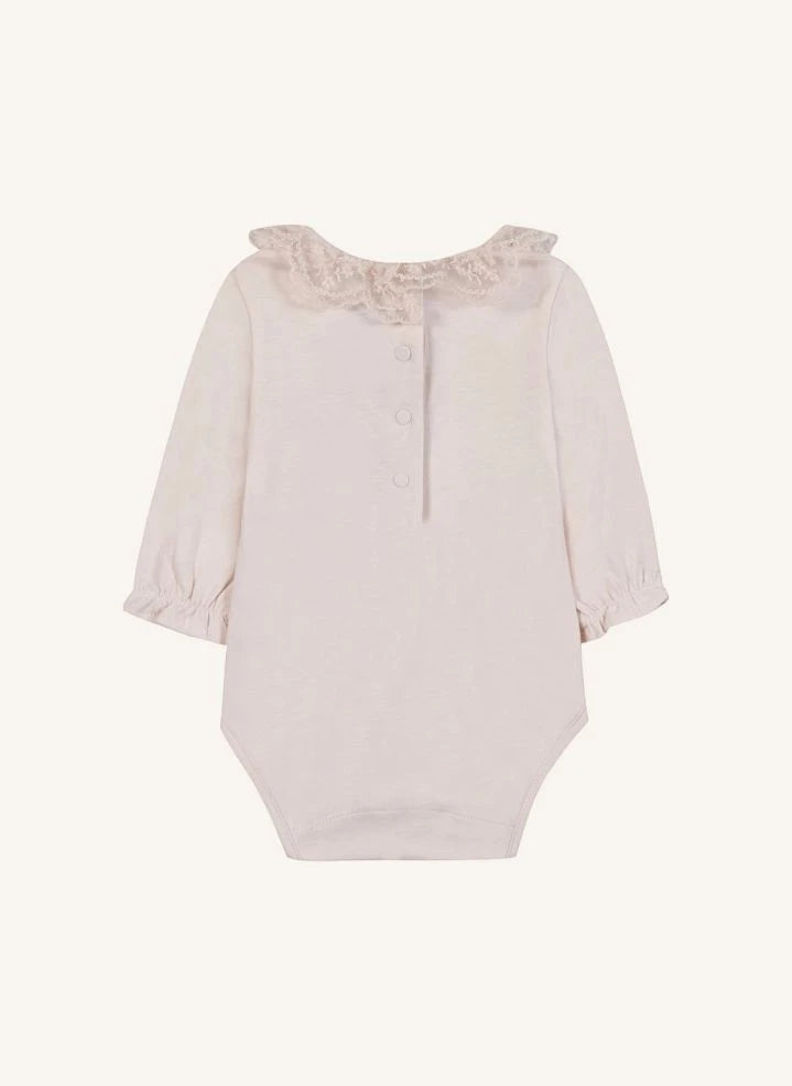 Tartine et Chocolat - Body con cuello de encaje | Rosa claro