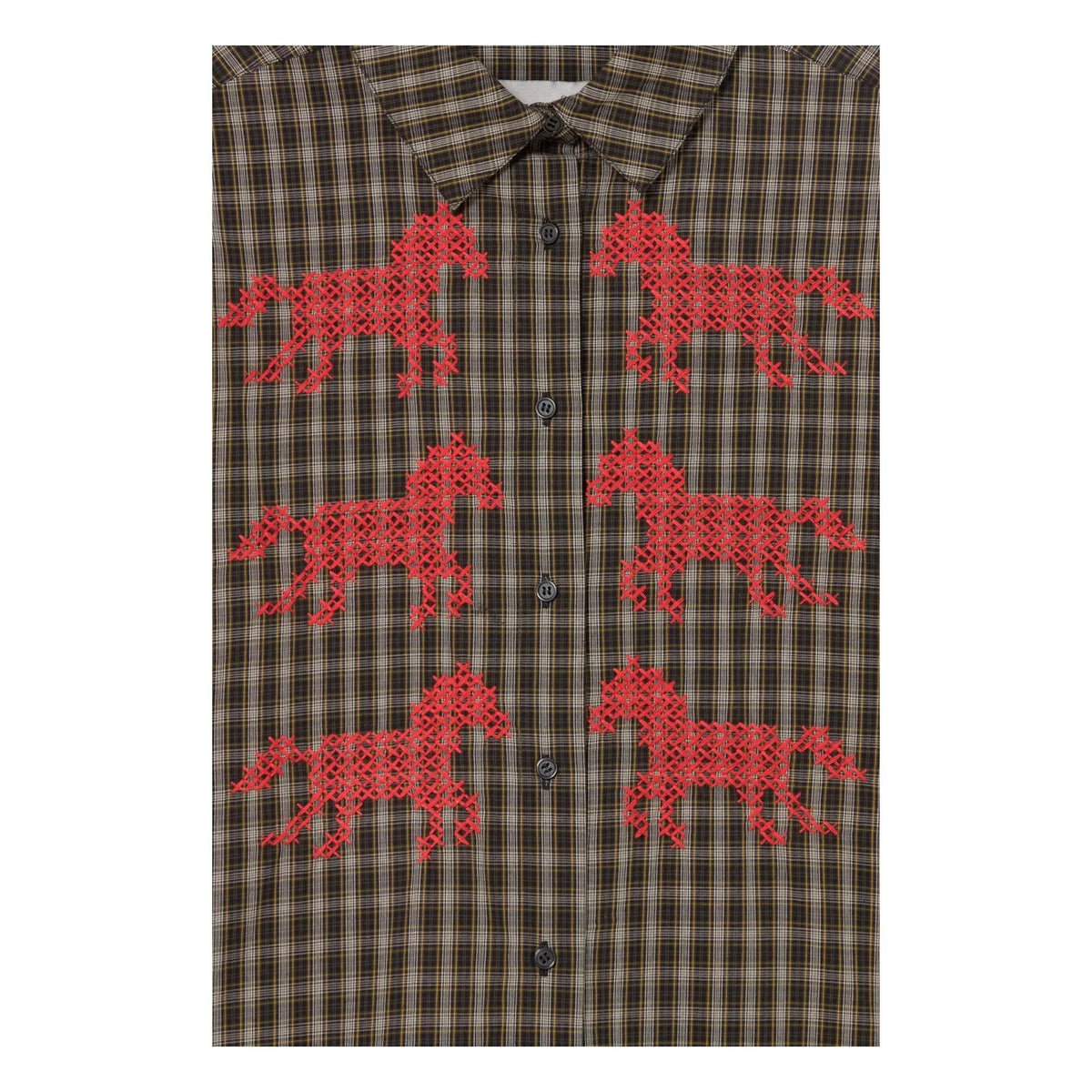 The Tiny Big Sister - Camisa de algodón con bordado de caballo | Azul marino