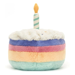 Jellycat - Peluche de Tarta de Cumpleaños Arcoíris