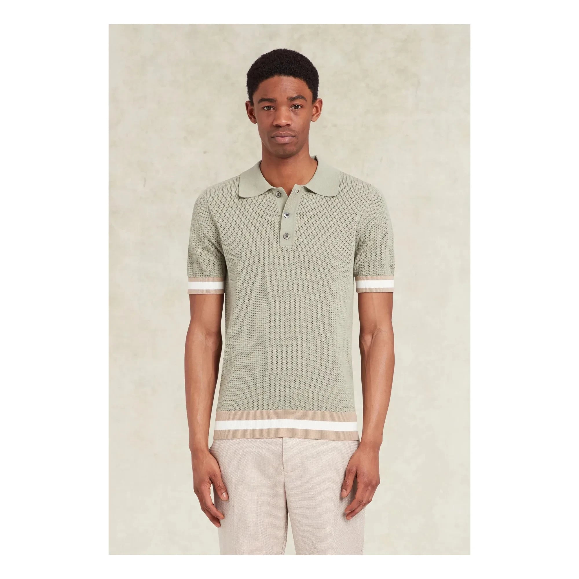 Ché Studios - Polo de algodón Quinn | Beige - Verde