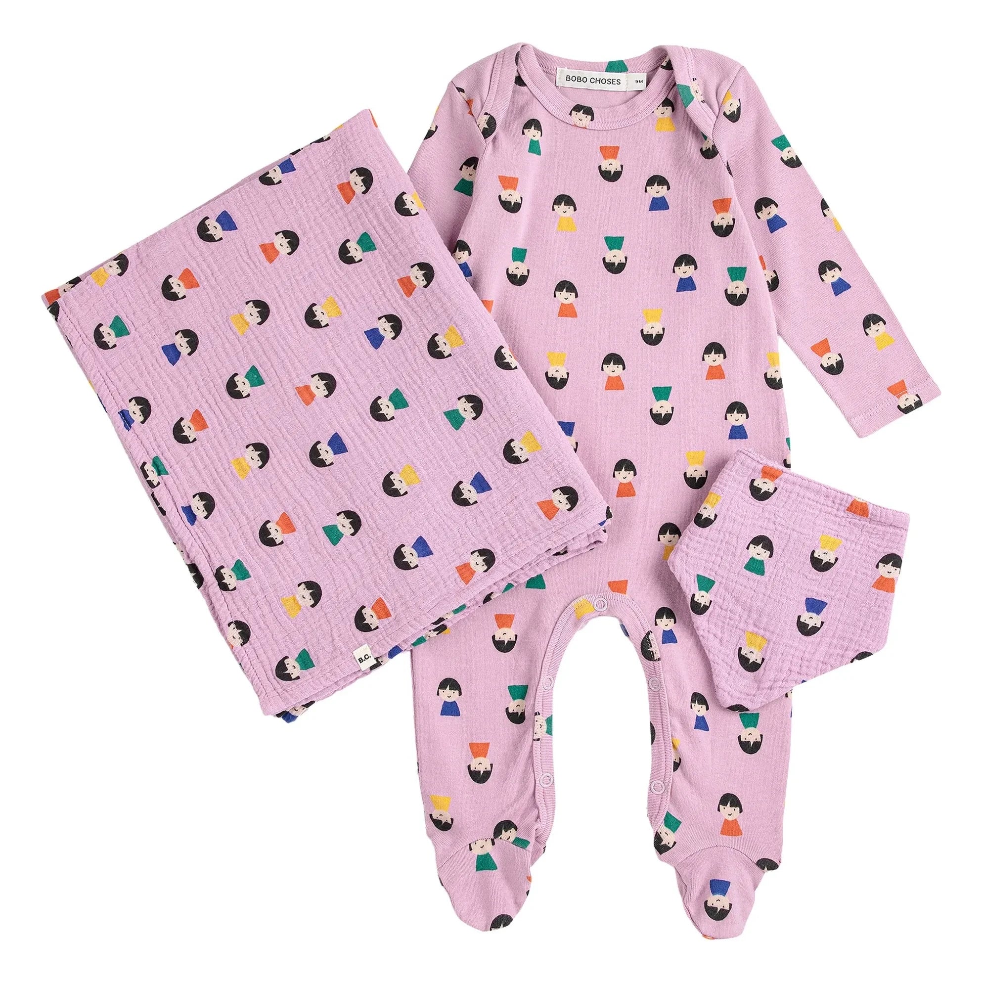 Bobo Choses - Conjunto de pijama largo y babero Pion | Lila