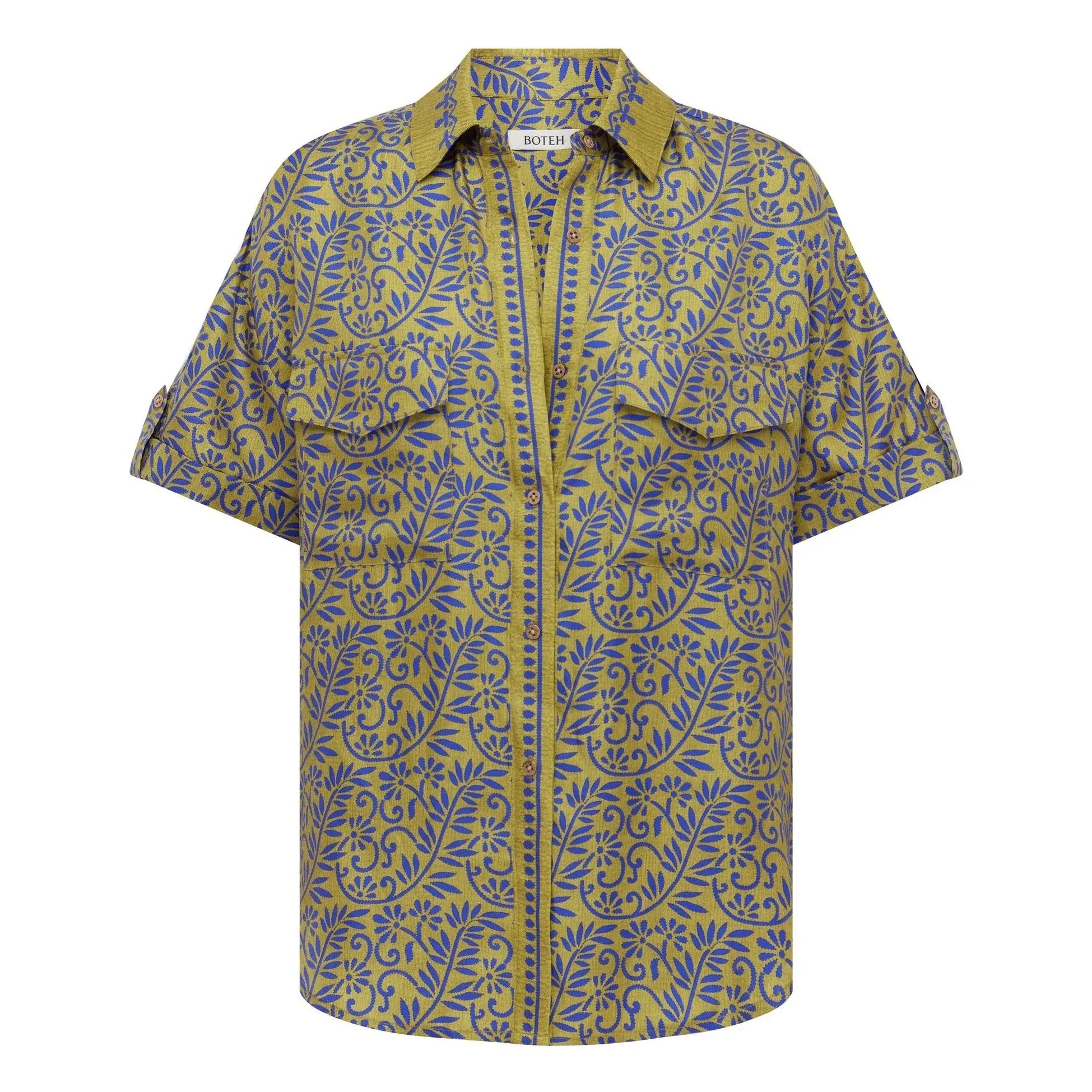 Boteh - Camisa de seda Verve | Azul