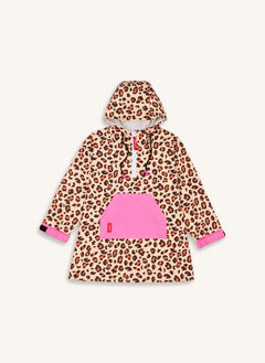 Hello Hossy - Poncho Corto A Prueba de Agua con Estampado de Leopardo | Marrón