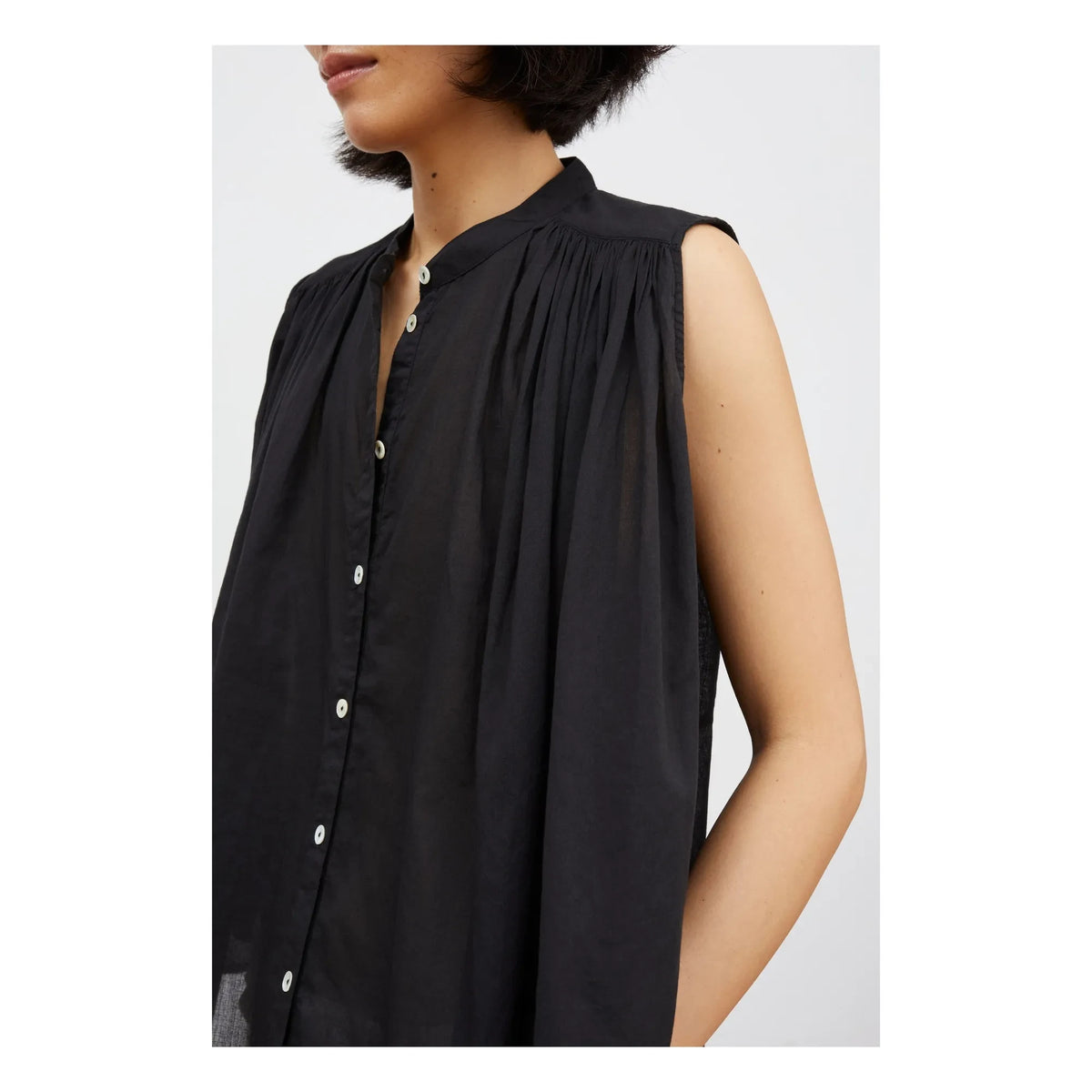 Skall Studio - Top de algodón orgánico Louise | Negro