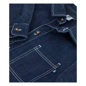 Petit Bateau - Organik Pamuk Denim Slim Fit Gömlek | Koyu Mavi
