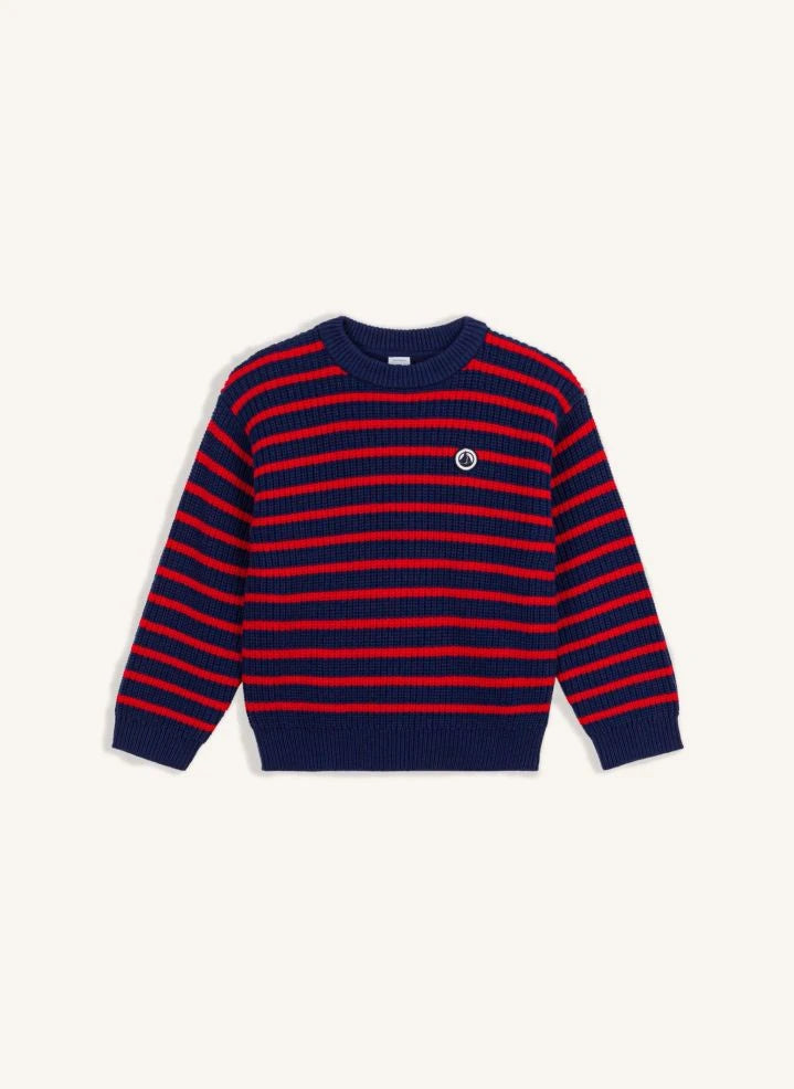 Petit Bateau - Jersey de lana a rayas | Azul marino