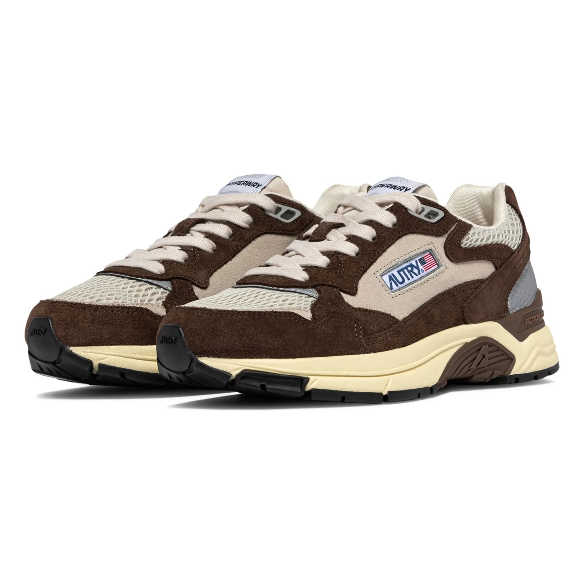 Autry - Zapatillas deportivas bajas de dos tonos Hyperway de ante | Marrón
