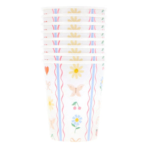 Meri Meri - Vasos Little Garden - Set de 8 | Crudo