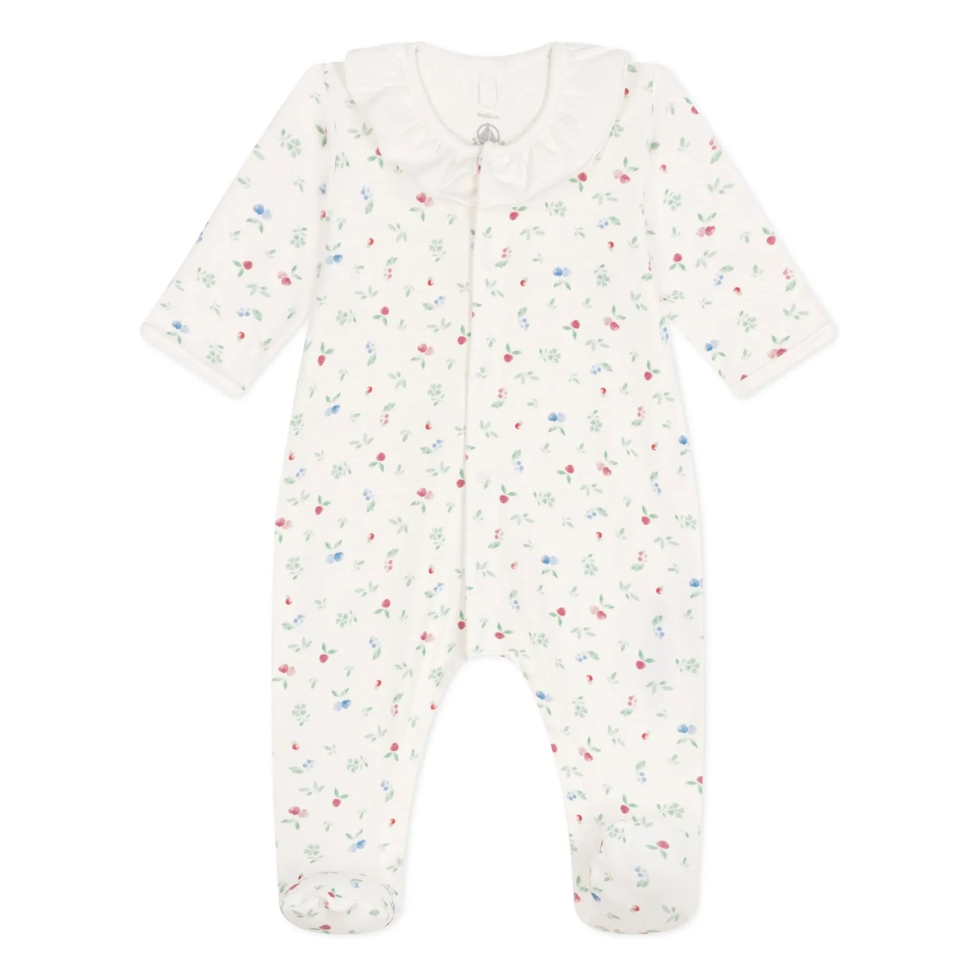 Petit Bateau - Pijama con pies Bolette de algodón orgánico | Blanco