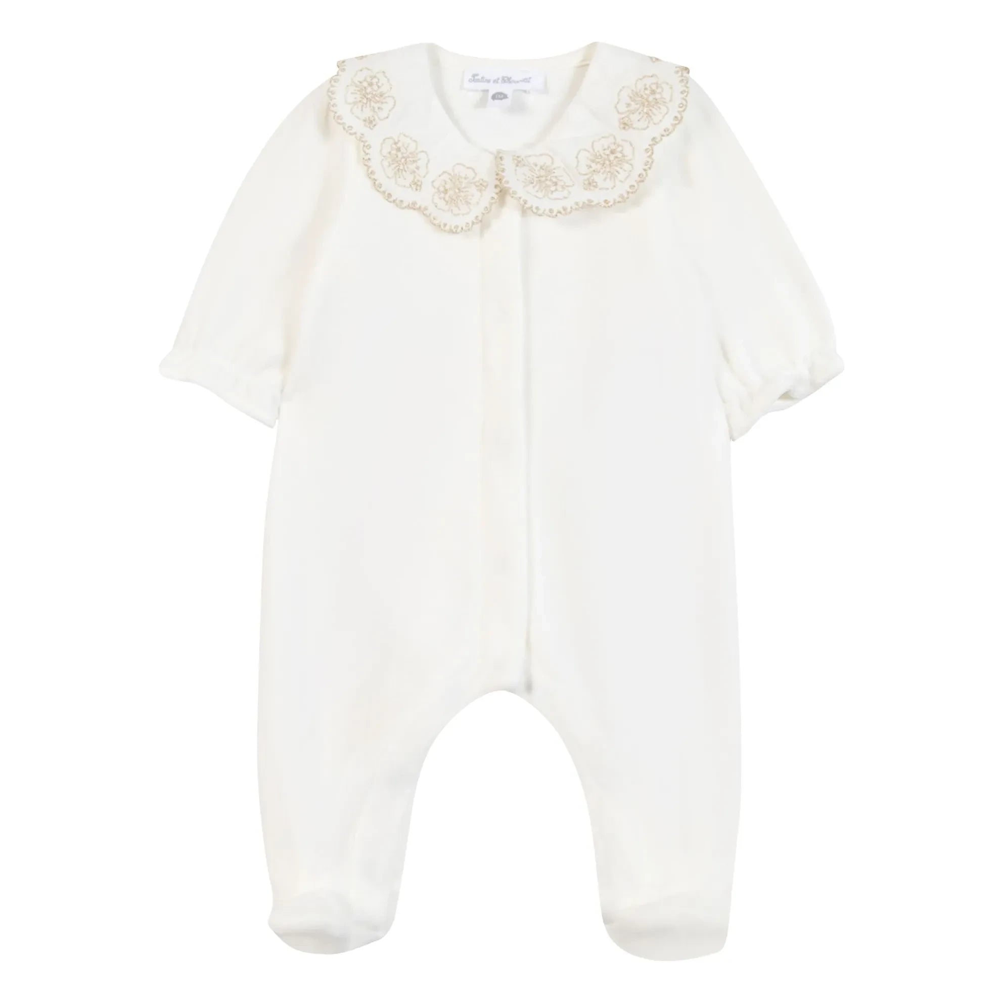 Tartine et Chocolat - Conjunto de pijama con cuello Claudine bordado | Crudo