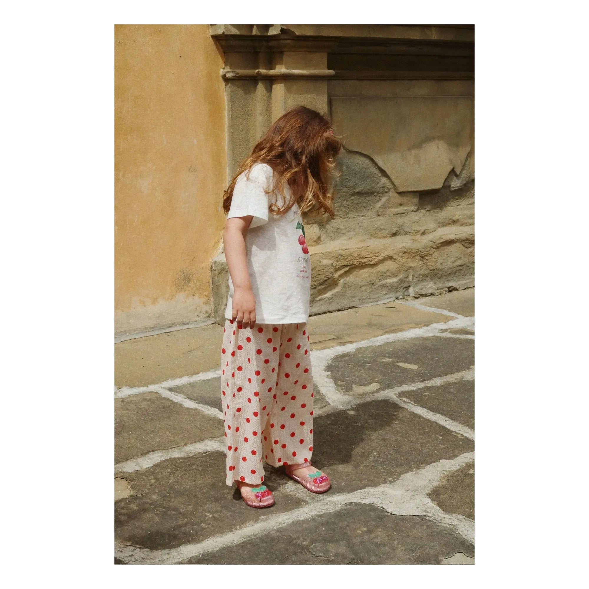 Konges Sløjd - Camiseta Era Cerises Lino y algodón orgánico | Blanca