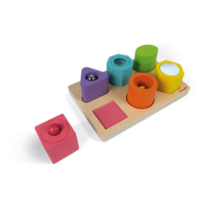 Janod - Cubos sensoriales de madera, 6 unidades