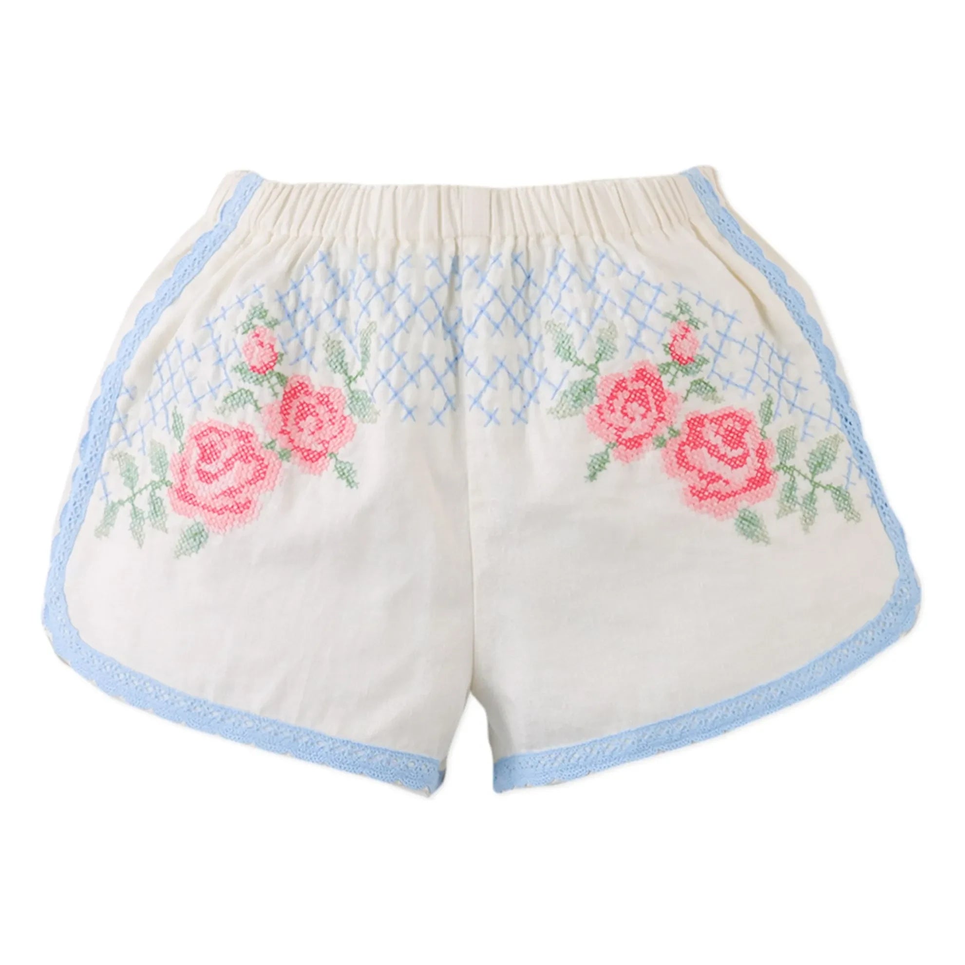 Gingersnaps - Nelly Pantalones Cortos de Lino con Detalles de Encaje | Crudo