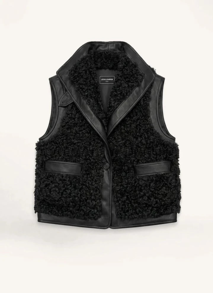 Leon & Harper - Vico Chaqueta sin mangas | Negro