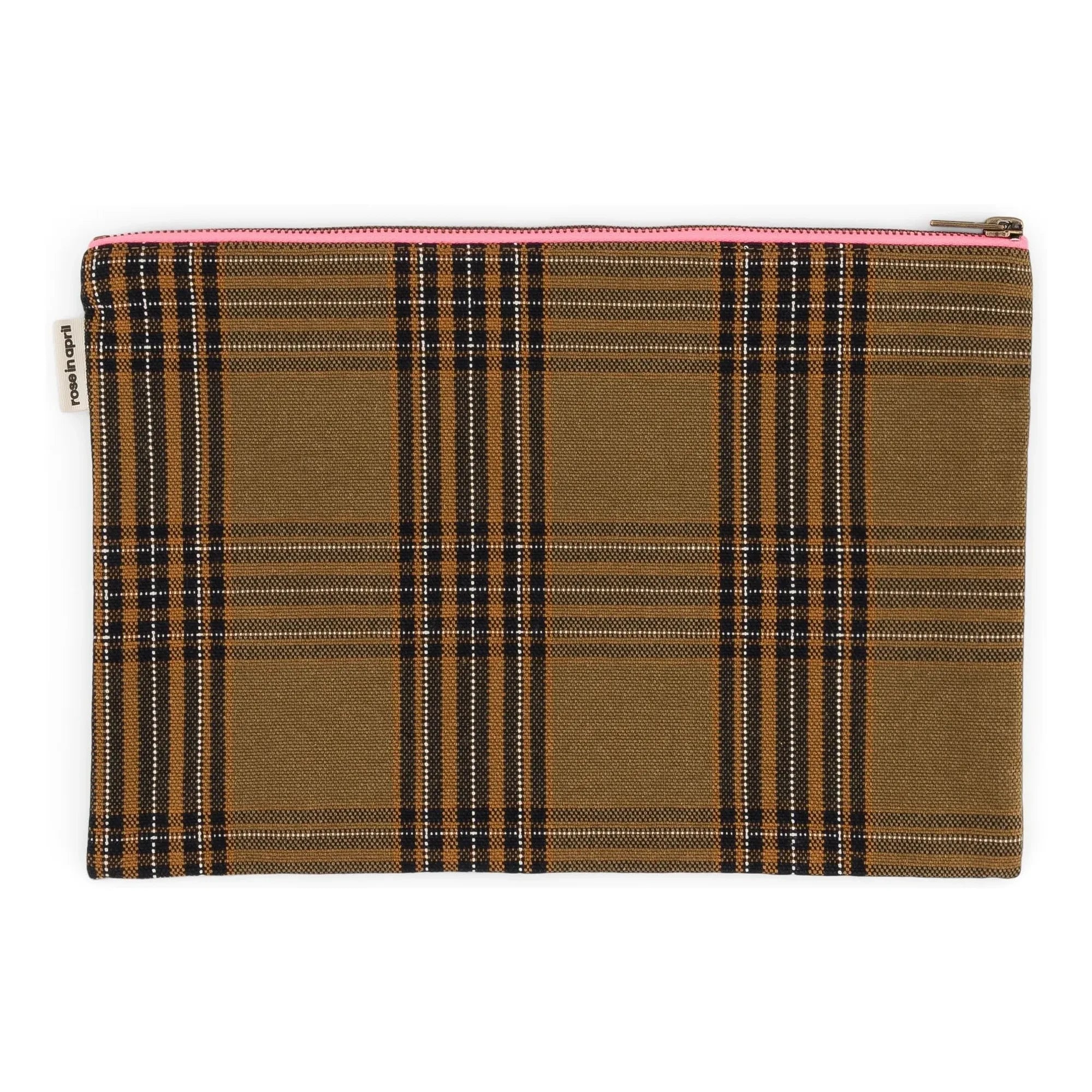 Rose in April - Bolso de mano Lili Tartan | Marrón