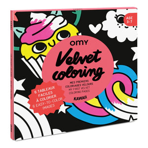 Omy - Cuaderno para colorear de terciopelo - Kawai | Naranja