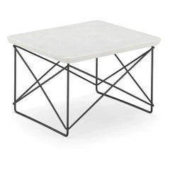 Vitra - Mesa auxiliar LTR de resina de Eames | Mármol blanco