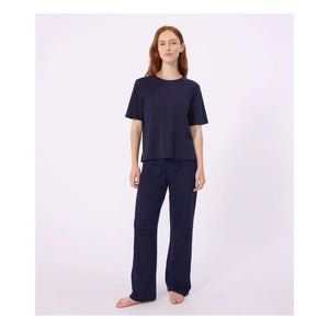 Petit Bateau - Pijama líquido azul marino