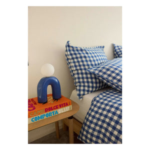 Gabrielle Paris - Funda de almohada de lino de Vichy | Azul