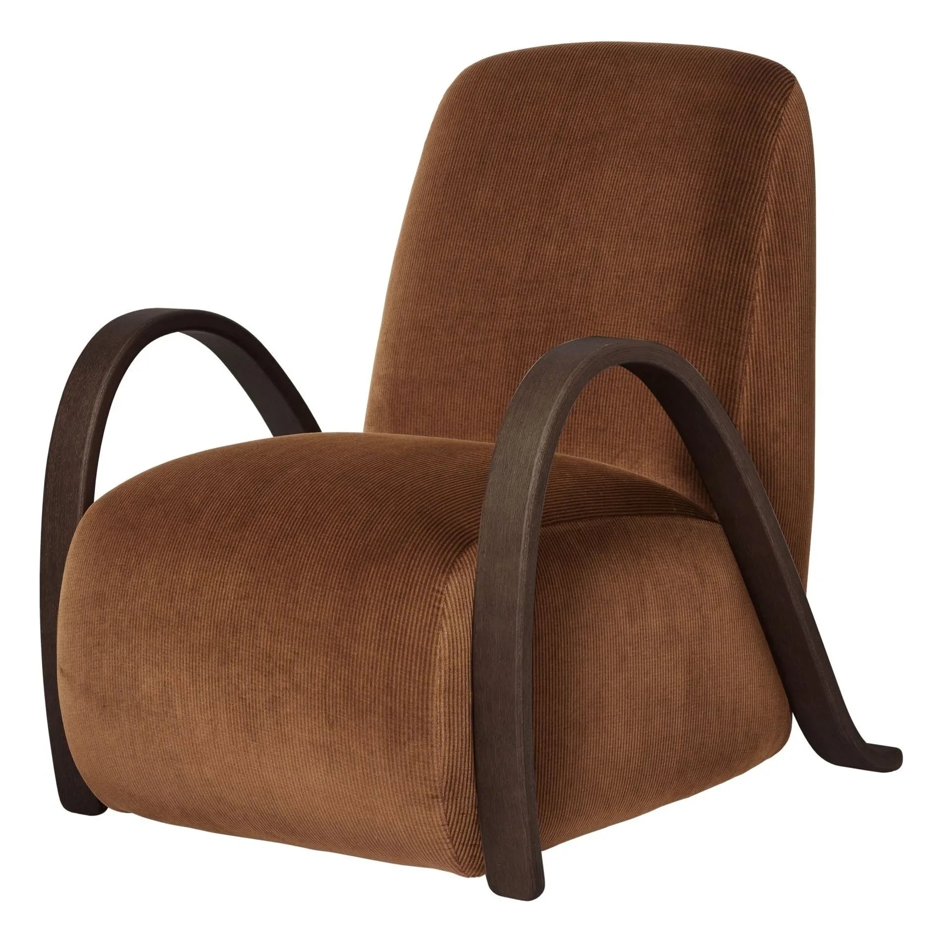 Ferm Living - Sillón de terciopelo Buur | Marrón