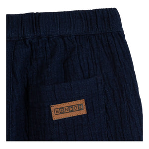 Bonton - Pantalón de gasa de algodón Batcha | Azul noche