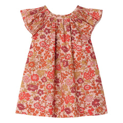 Bonpoint - Vestido de algodón orgánico Carmella Fleurie | Rosa empolvado