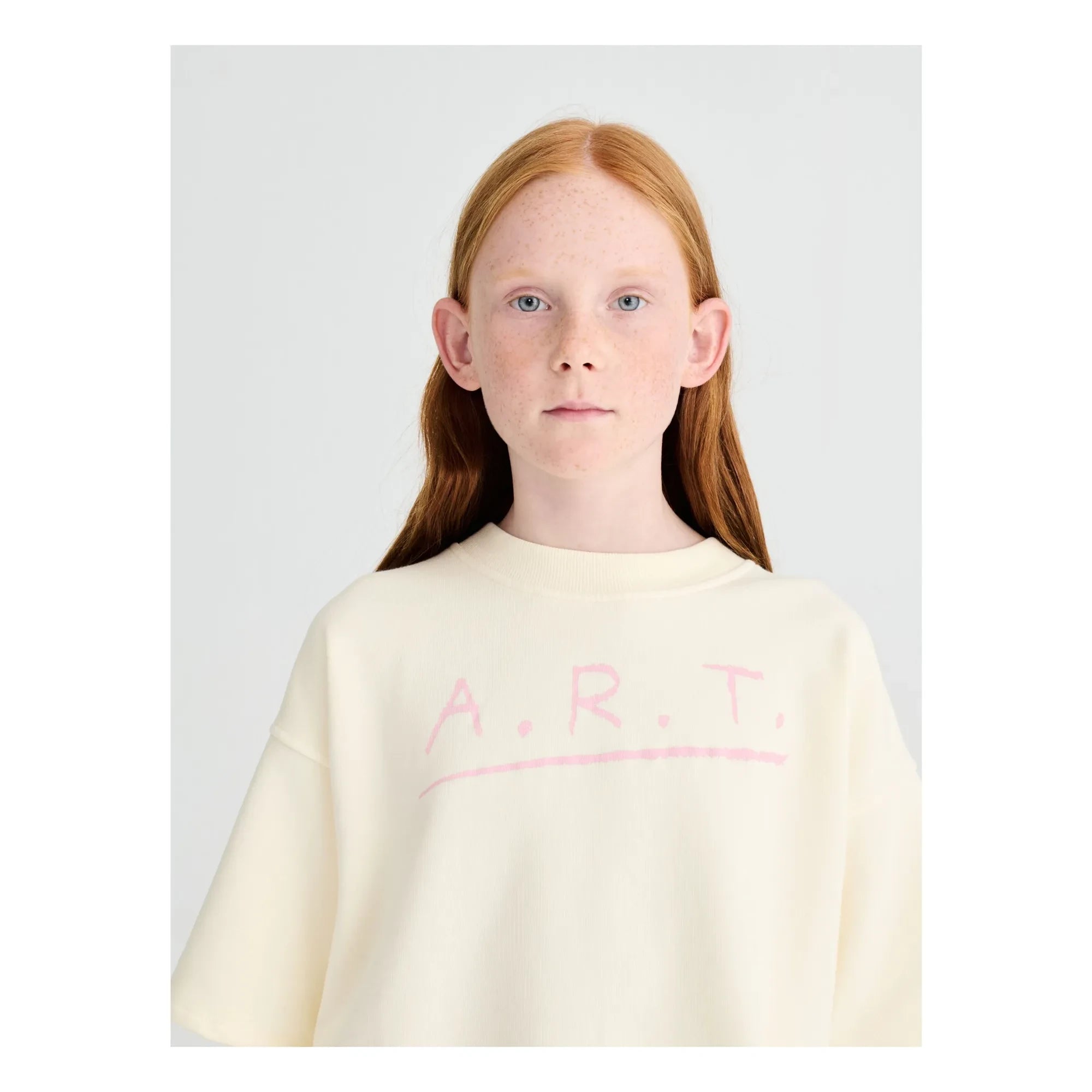 True Artist - Sudadera de manga corta n.º 13 de algodón orgánico | Crema