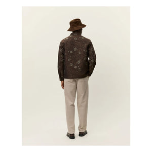 Les Deux - Camisa tipo chaqueta Kaleb con estampado floral jacquard | Marrón