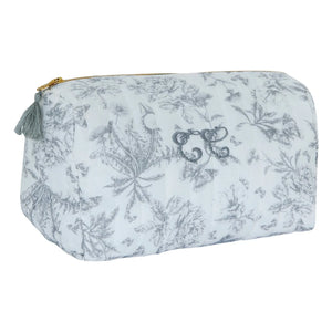 Tartine et Chocolat - Bolsa de aseo de tela con estampado Toile de Jouy | Gris