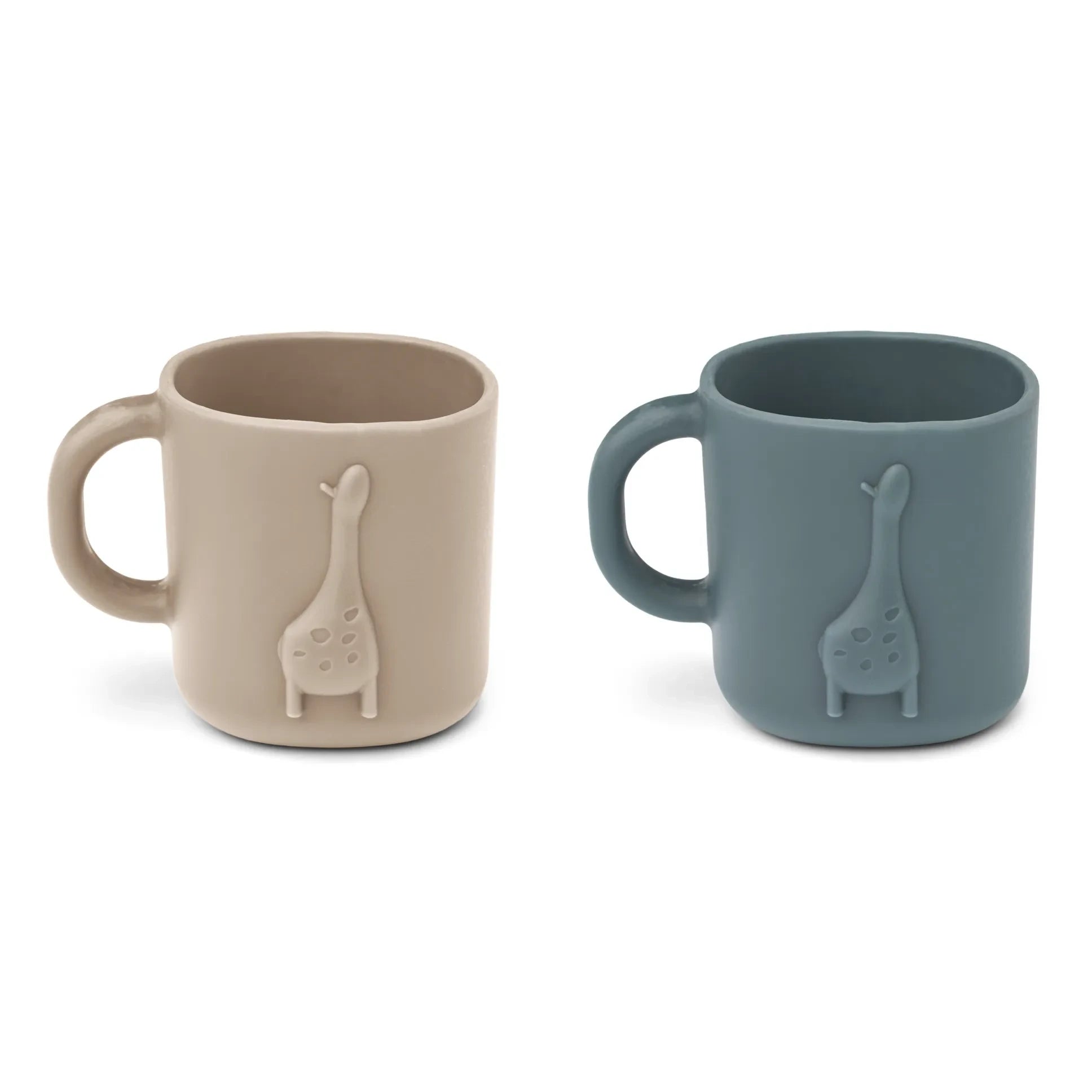 Liewood - Chaves Silikon Bardaklar - 2'li Set | Koyu kum rengi/Balina mavisi