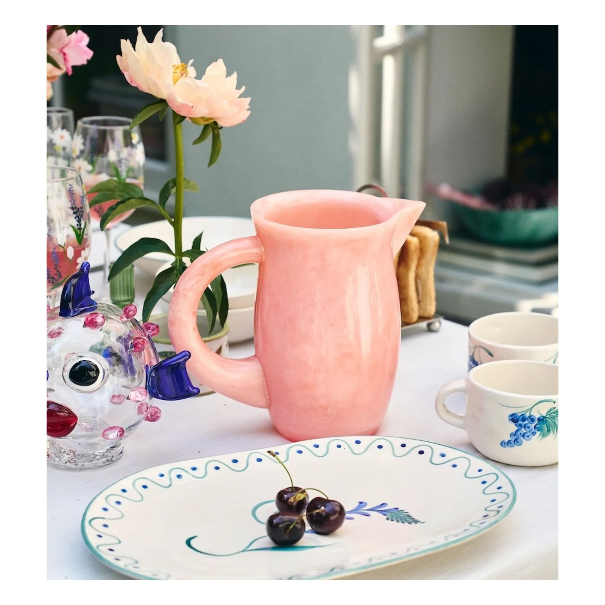 Anna + Nina - Jarra de resina Lemonade | Rosa