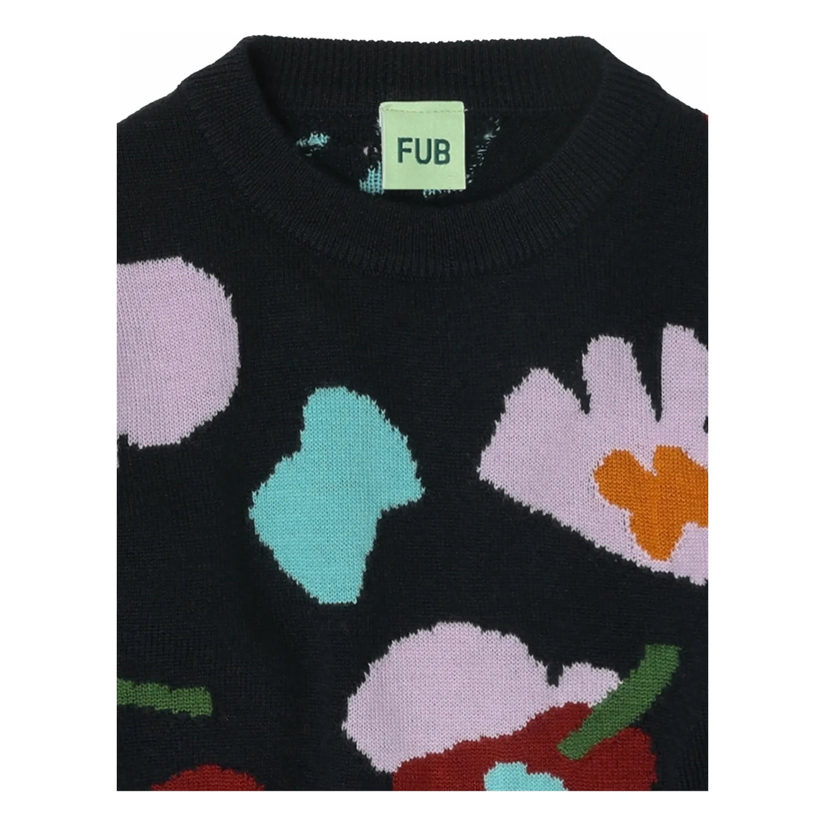 FUB - Jersey de lana merino jacquard | Azul marino