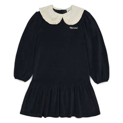 Mipounet - Vestido de terciopelo con cuello Peter Pan Margot | Azul medianoche