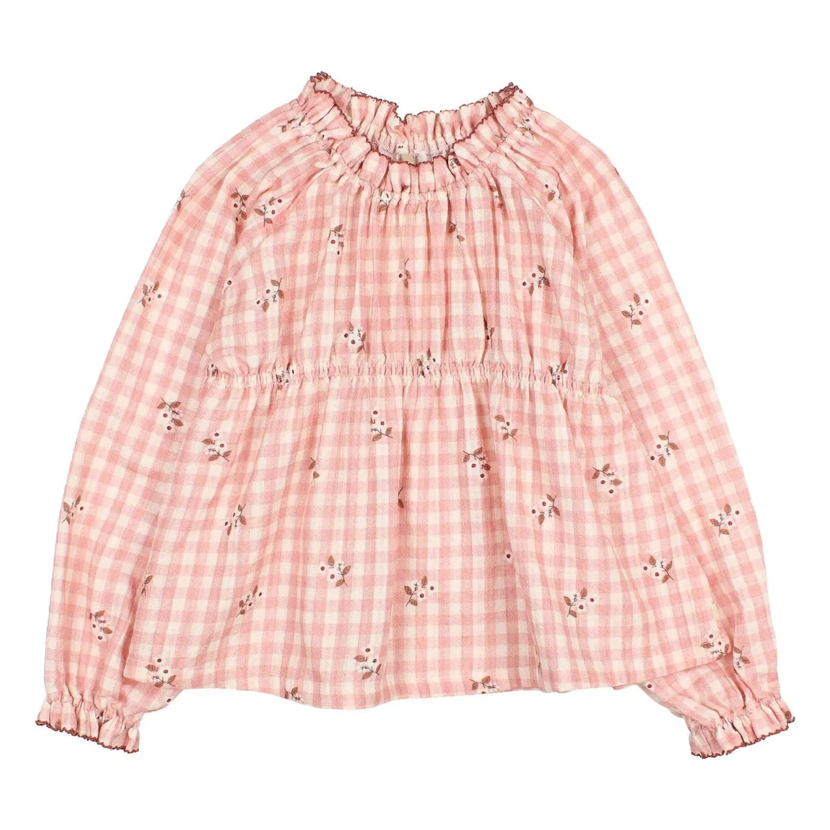 Búho - Blusa Vichy Floral | Rosa