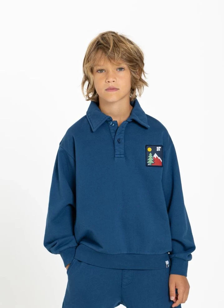 Hundred Pieces - Phoenix Mountain Sudadera de Algodón Orgánico | Gris azul