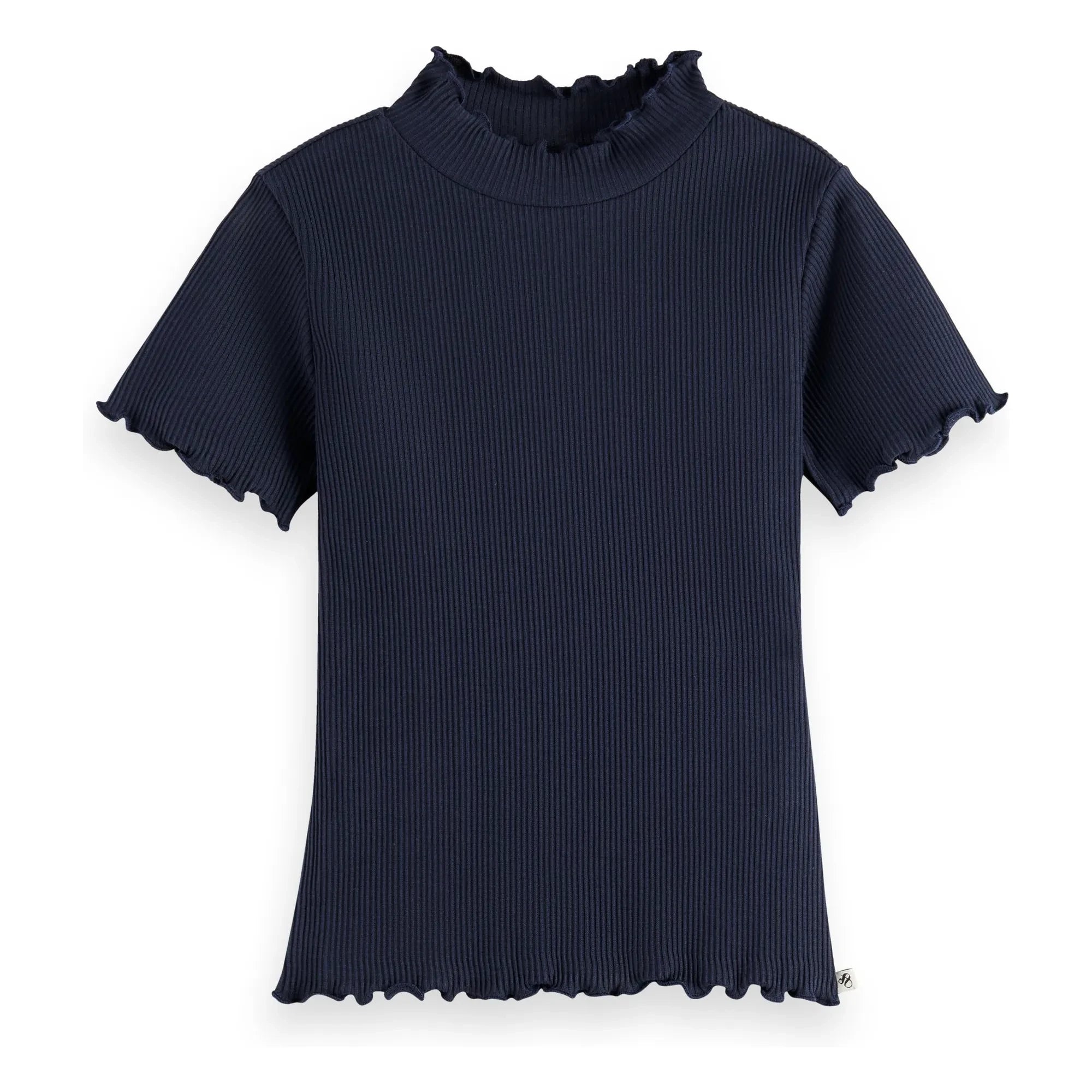 Scotch & Soda - Camiseta de Algodón Orgánico Acanalado | Azul Marino