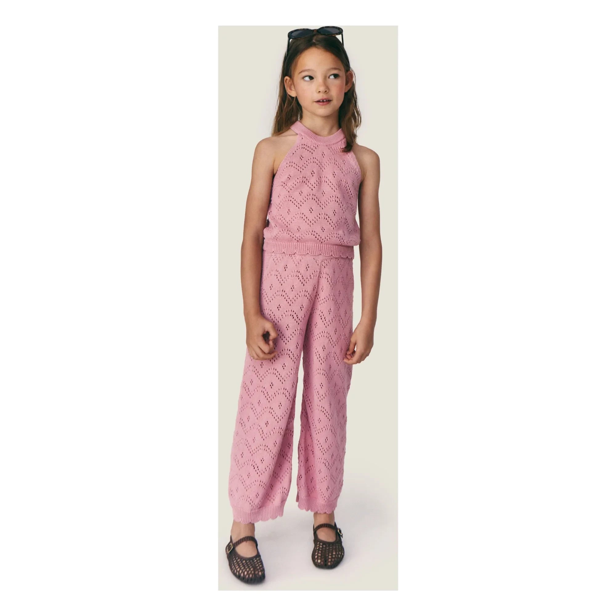 Mipounet - Pantalones de ganchillo Gala | Rosa empolvado