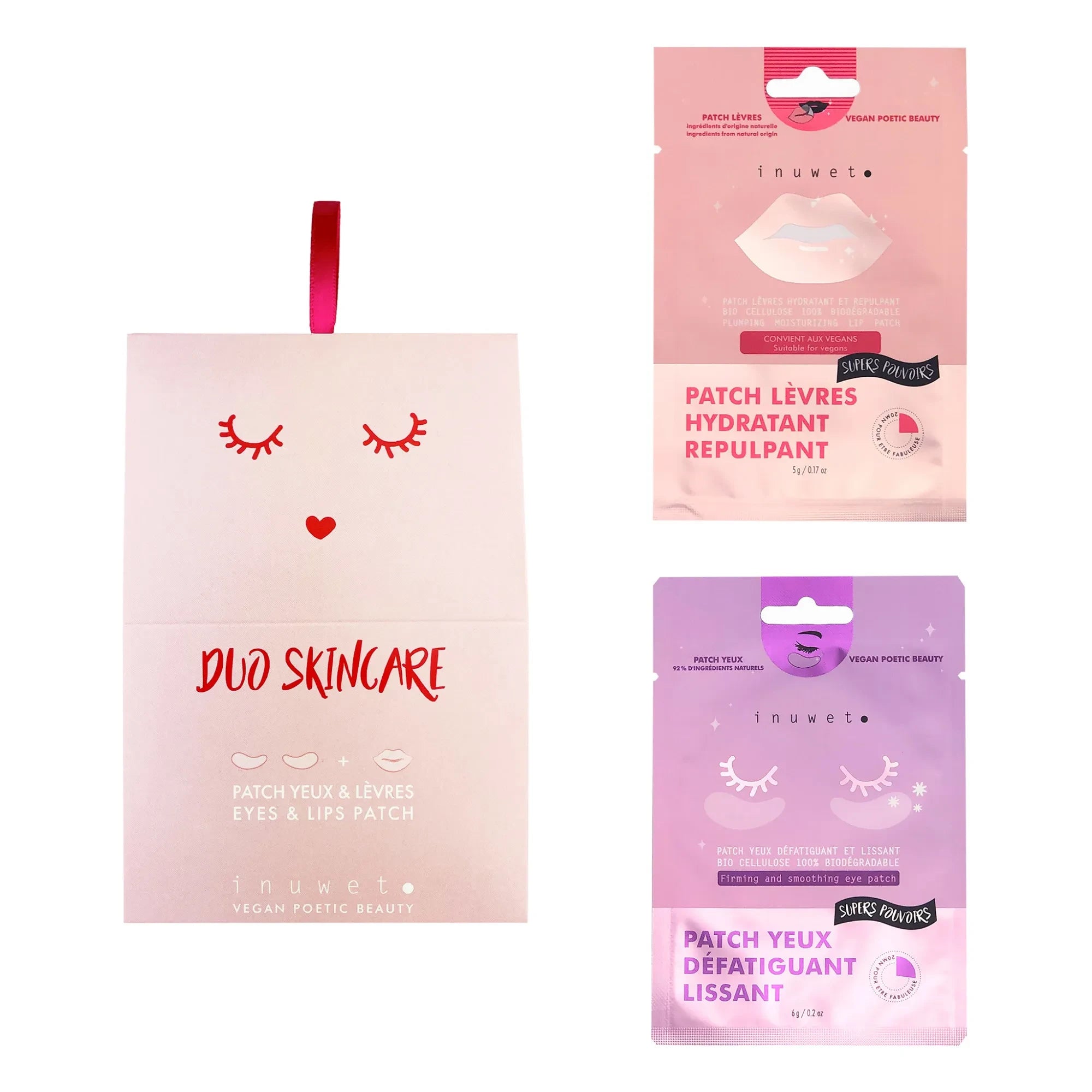 Inuwet - Parches dobles para el cuidado de ojos y labios